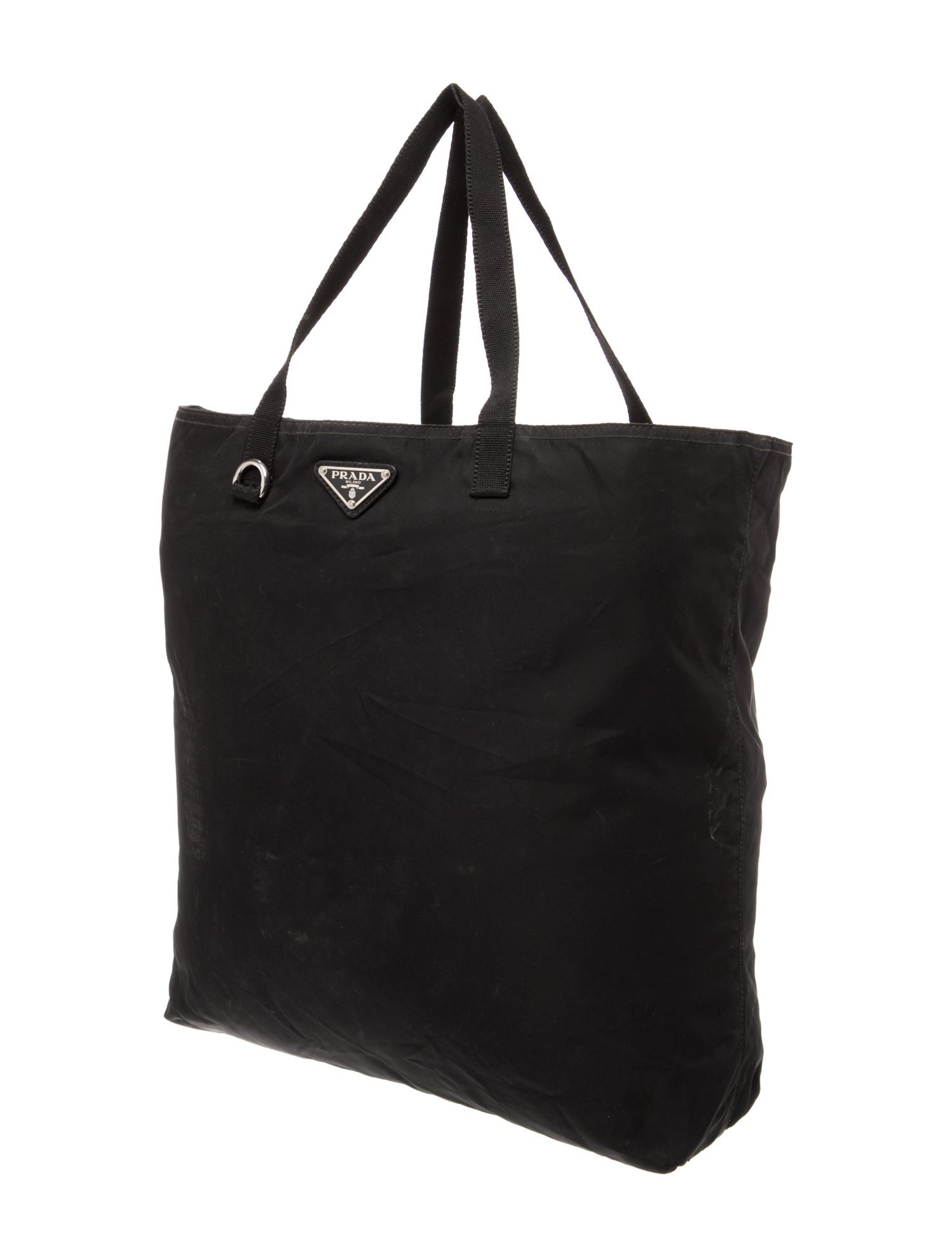 Prada Enameled Metal Triangle Tote